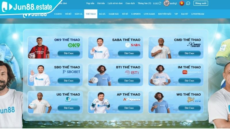 Thể Thao OK9 JUN88 - Trải Nghiệm Cá Cược Chuyên Nghiệp 1 Khám phá Thể Thao OK9 JUN88